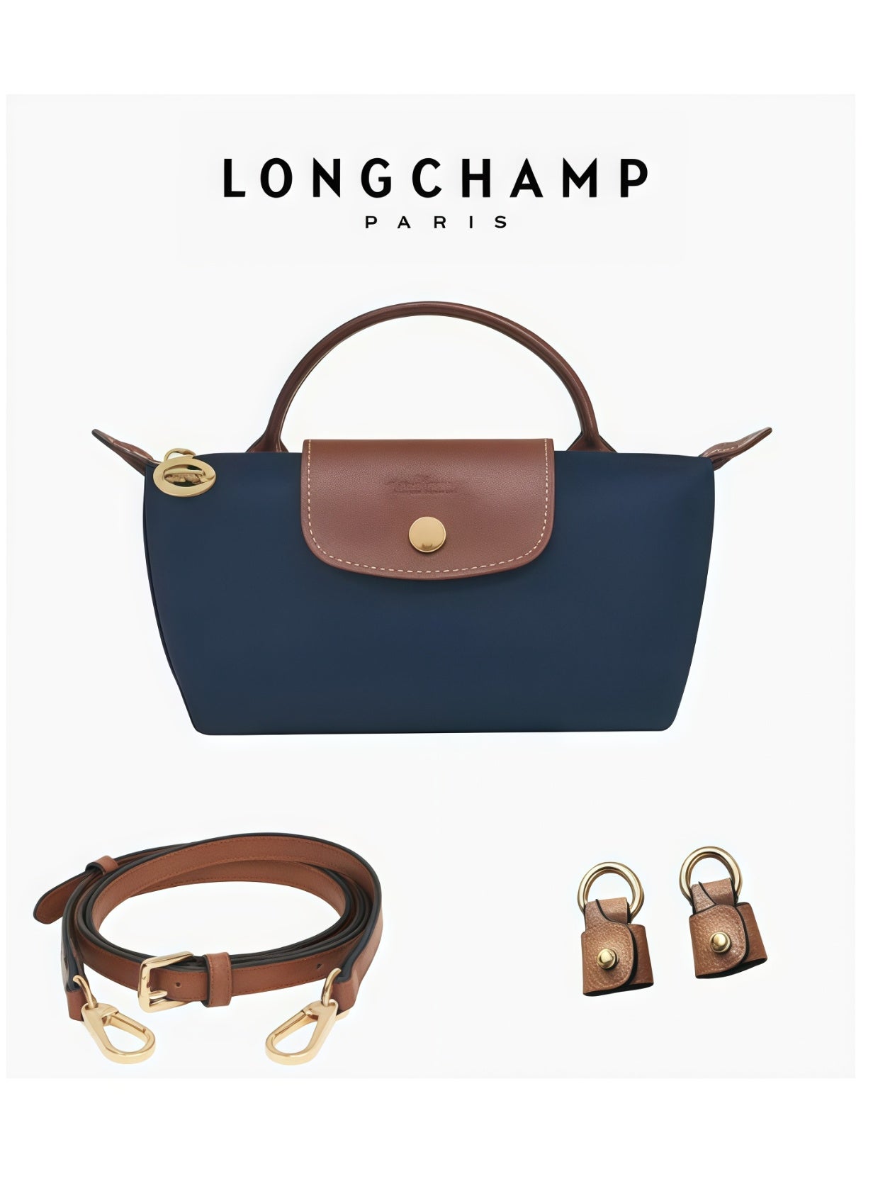 Longchamp Le Pliage mini Shoulder Straps women's Classic Fashion Versatile Mini Makeup Bag, Handbag, Shoulder Bag,shoulder strap